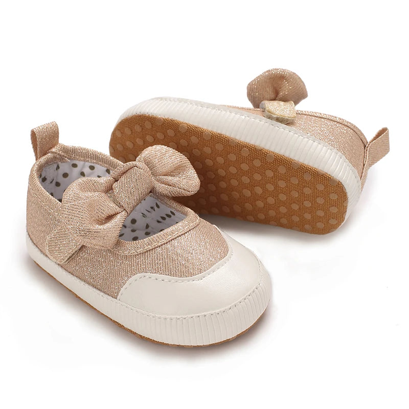 0-18M Girls' Baby Shoes Fashionable Classic Gold Theme Princess Shoes Soft Sole Comfortable Baby Walking Shoes