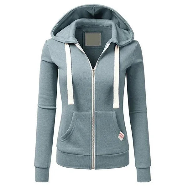 Spring Autumn Women's Sporty Casual Fitness Zipper Sweatshirt Hooded Trendy Jacket Hooded Sweatshirt Casual Windbreaker