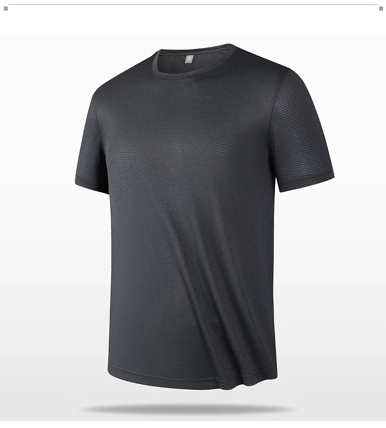 Quick Drying Men's Running T-shirt Fitness Sports T Shirt Gym Training Tees Breathable Jogging Casual Sportswear Unisex Tops New