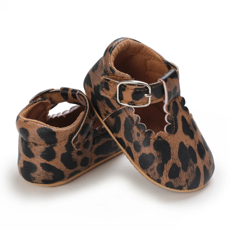 0-18M Newborn Baby Shoes Female Baby Cute Leopard Pattern Sports Shoes Sandals Soft Sole Comfortable Walking Shoes