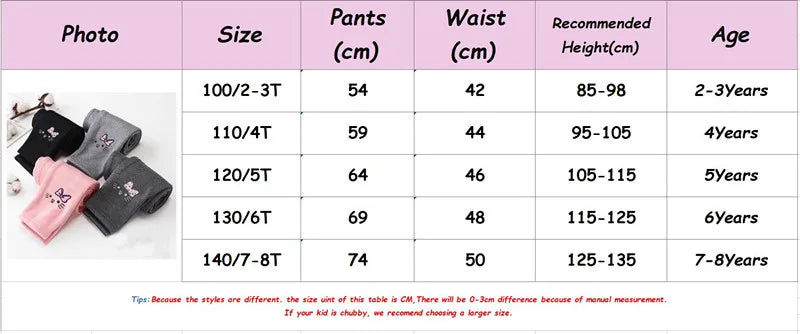 2-8Years Girls Leggings Autumn Winter Thick Warm Velvet Kids Leggings for Girls Children Bottom Part Pants Tights