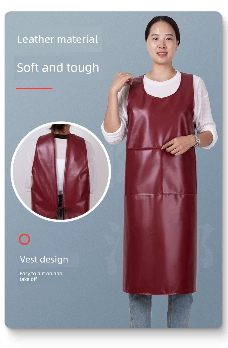 Plus Size Pu Waterproof Labor Insurance Factory Vegetable Market Waistcoat