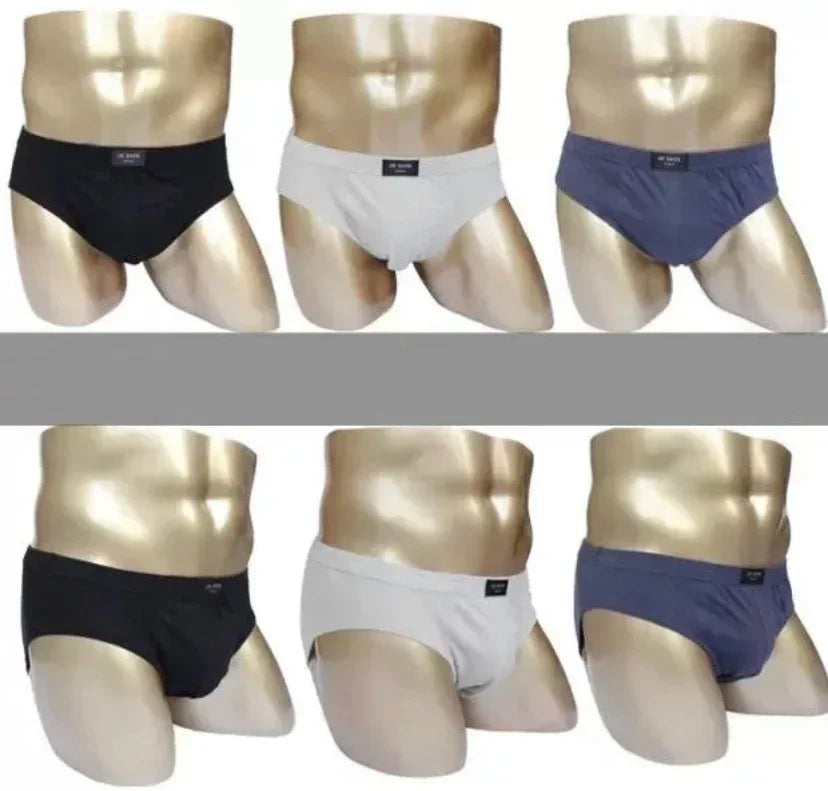 6Pcs/Men's Underwear Cotton Middle-aged Men's Briefs Sexy Boxer Solid Color High-stretch Mid-waist Pants Breathable Men's Shorts