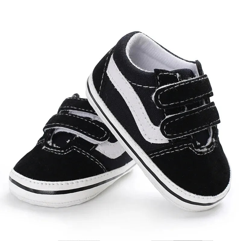 Baby Unisex Canvas Sneakers Classic Stripes Casual Baby Boy Girl Shoes Anti-slip Soft First Walkers Infant Baby Shoes