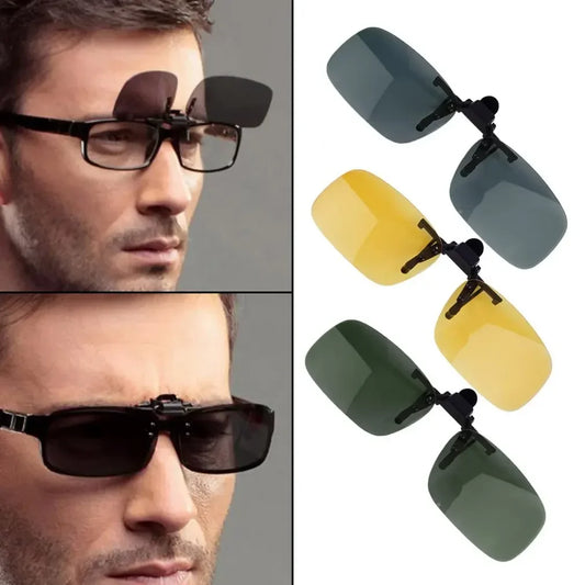 Driving Night Vision Clip-on Flip-up Lens Sunglasses Cool Eyewear Clip On Lens Anti-UV 400 Unisex for Women Men