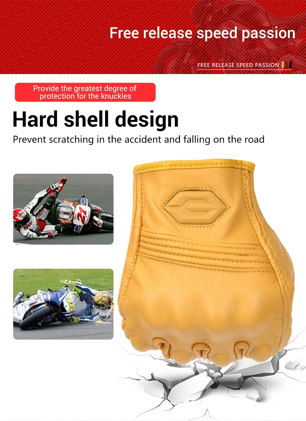 Leather Motorcycle Gloves Summer Motocross Glove Men Retro Biker Cycling Women Motorcyclist Protected Cycling Glove