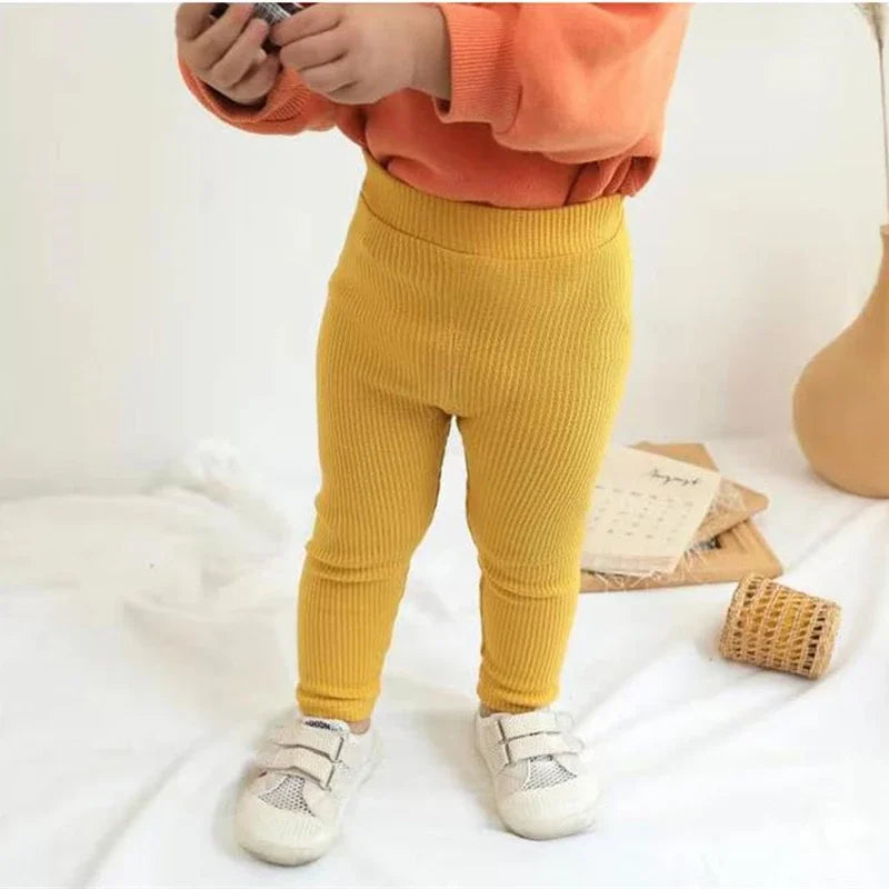 New Baby Girls Boys Leggings Cotton Big PP Pants Spring Autumn Kids Girl Pants Fashion High Waist Long Trousers Children's Pant