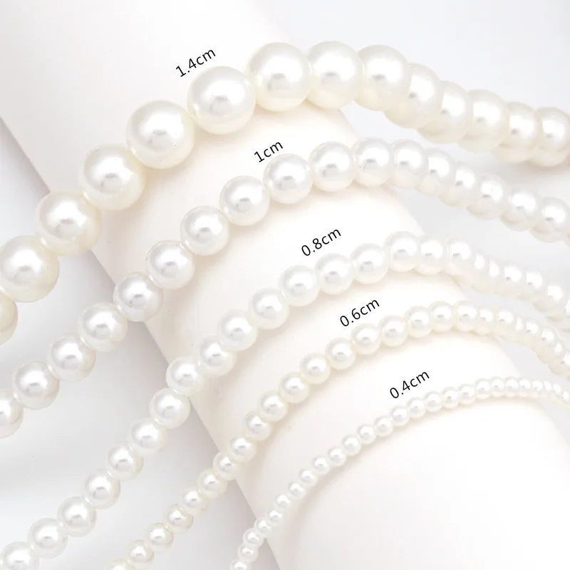 New Elegant Vintage Simple 6MM Pearl Chain Choker Necklace for Women Wedding Pendant Necklace Fashion Jewelry Wholesale