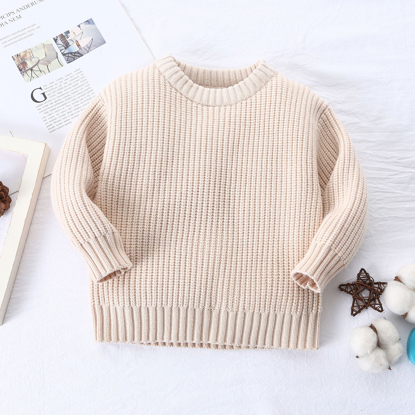 Children Baby Loose Sweater Knitted Autum Winter Baby Boy Girl Clothes Round Neck Kid Toddler Girl Boy Pullover Baby Outerwear