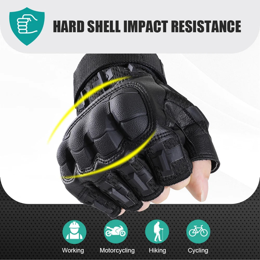 Men Half Finger Gloves Slip Rresistant Wear-resistant Racing Off-road Breathable Motorcycle Bicycle Fingerless Glove Riding Gear