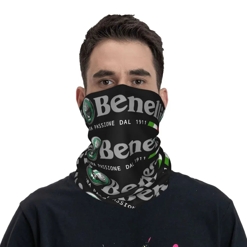 BENELLI MOTORCYCLE DESIGNS Bandana Neck Gaiter Printed Mask Scarf Multi-use Balaclava Hiking for Men Women Adult Breathable