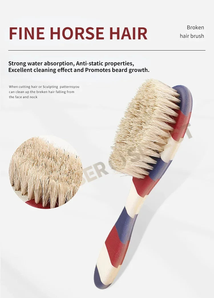 New Professional Barber Shaving Beard Brush Removal Neck Dusting Horse Hair Brushes Face Mustache Salon Cleaning Styling Tools