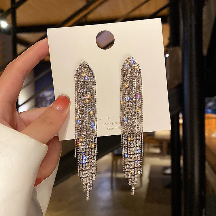 2023 New Design Irregular U-shaped Gold Color Earrings for Woman Korean Crystal Fashion Jewelry Unusual Accessories Girls