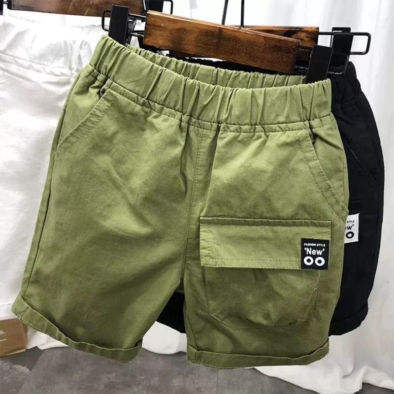 Kids Boy Shorts With Pocket Spring Summer Trousers Cotton Elastic Waist Fashion Short Pants Children Clothes