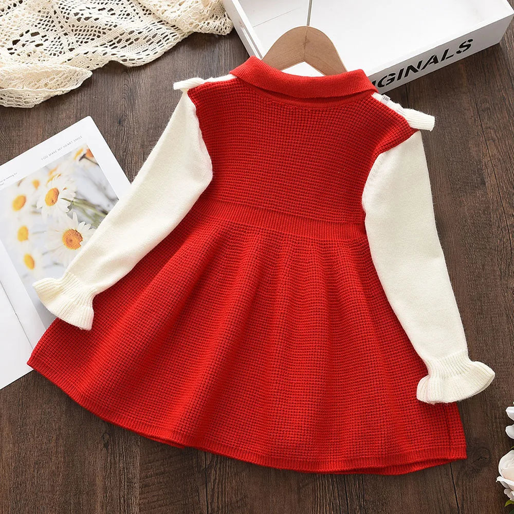 Melario Girls Dress Girls Kids Princess Party Sweater Knitted Dress Autumn Winter Christmas Costume Children Clothes 2-6 Years