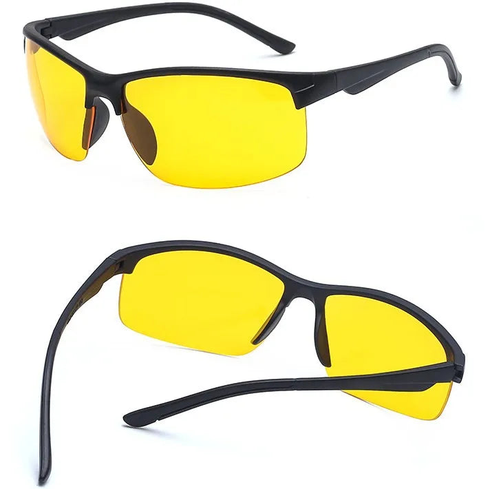 FG Men Night Vision Glasses for Driving Yellow Glasses PC Frame Sunglasses Outdoor Glasses To Handle At Night Anti Glare Gafas