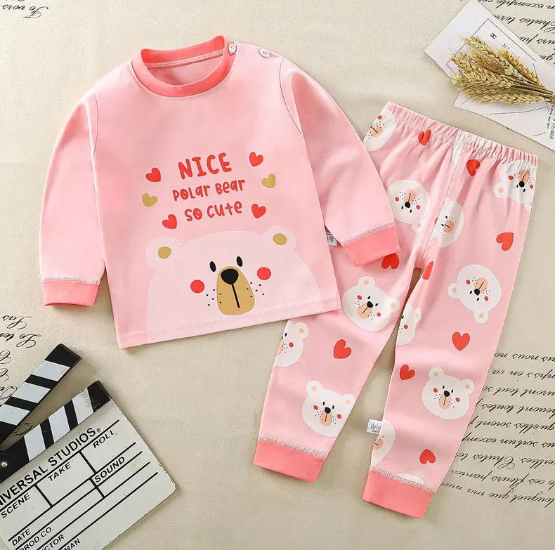 Children Kids Clothes Sets  Boys Girls Suit Pajamas Clothinng Pants Cartoon Autumn Winter Sleepwear Outfits