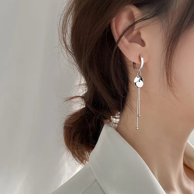 Asymmetric Hollow Love Long Tassel Earrings Korean Temperament Ins 2021 New Trend Earrings Exquisite Women Jewelry Earrring