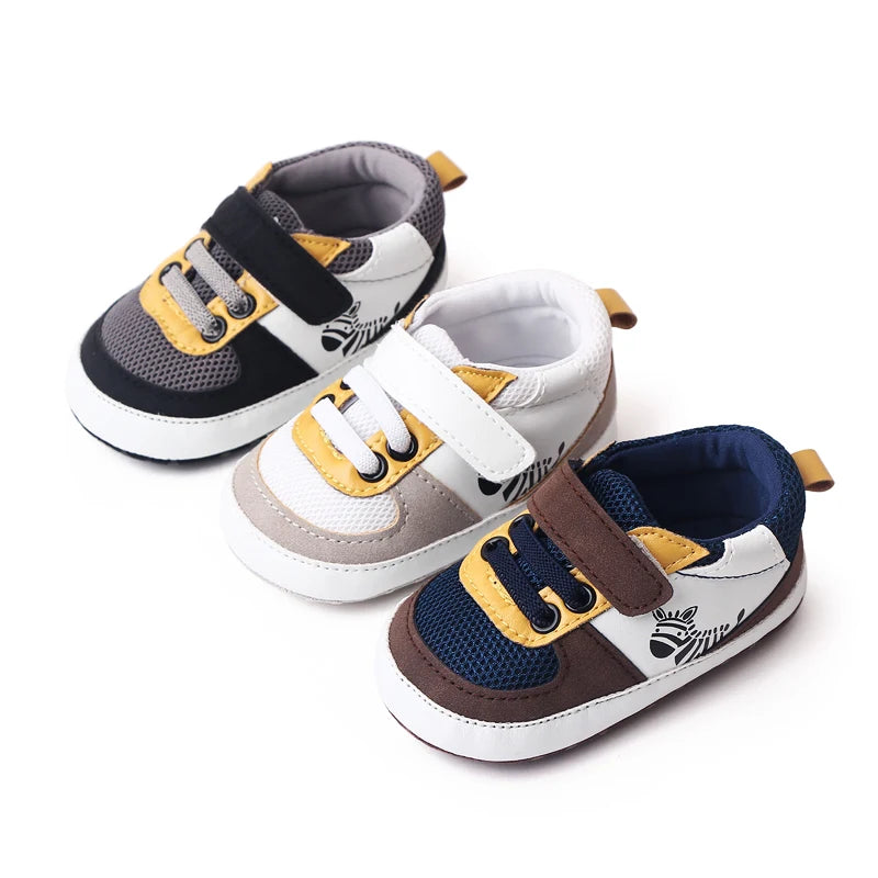 Baby Shoes 0-9-18 Months for Toddler Boys and Girls Soft Cotton Baby Sneaker Soft PU Leather Baby Casual Walking Shoes BH2319