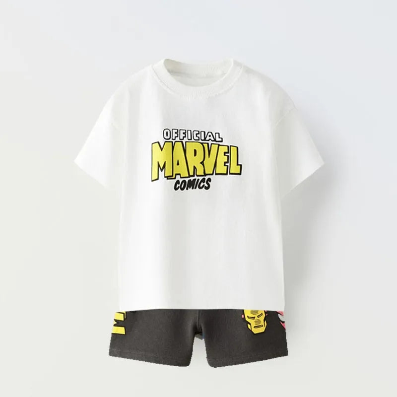 Kids Short Sleeve Shorts Outfits Summer Clothes Cartoon Print TShirt Cute Print Tops Toddler Boys Casual Costume Girls Cute Sets