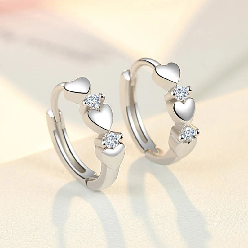 1 Pair Love Heart Cubic Zirconia Earrings Therapy Acupoints Slimming Ear  Magnetic Weight Loss Jewelry Girls Fashion Accessories