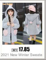 2024 Fashion Design Autumn Winter parka Girl Hairy clothes Long Woolen Coat for Kids Outerwear Grid pattern Padded Warm clothing