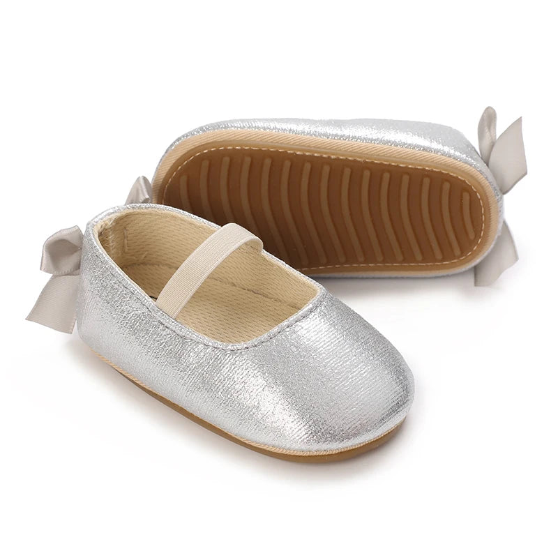 Baby Shoes Spring and Autumn Girl Baby Fashionable, Soft, Comfortable, Sweet Princess Shoes Rubber soles, Non slip Walking Shoes