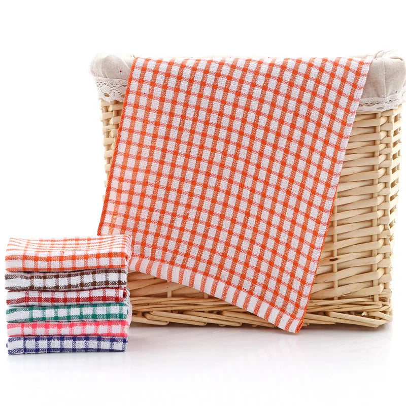 6PCS Cotton Kitchen Towel Absorbent Clean Dish Towels Kichen Cleaning Supplies