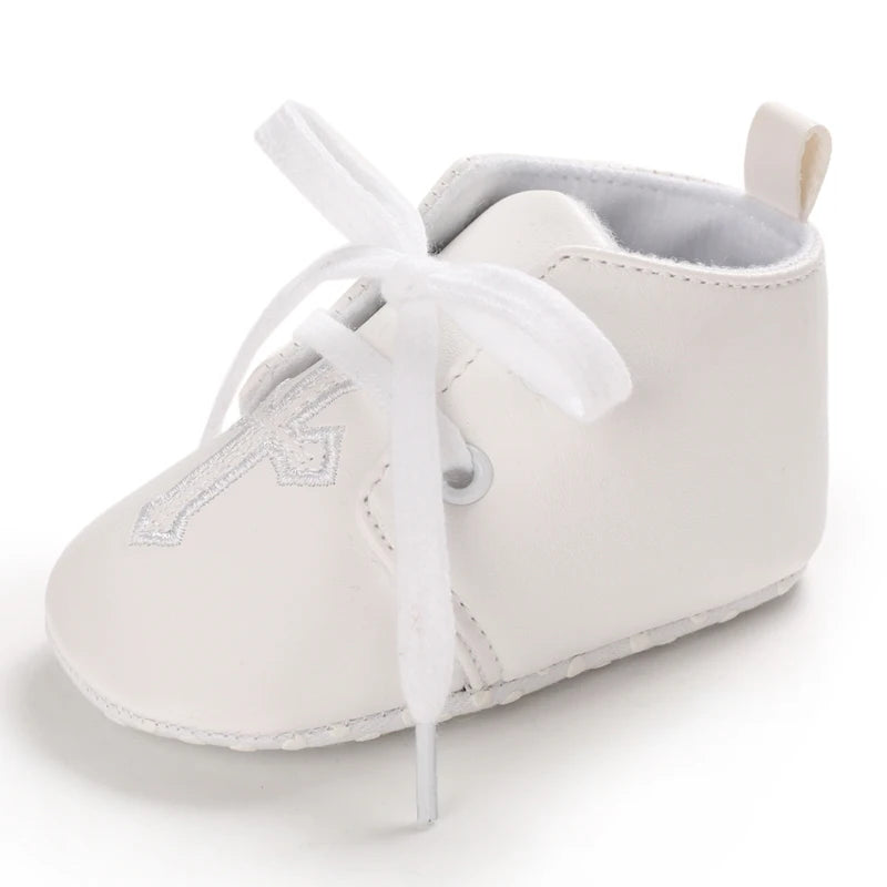 Spring and Autumn Baby Shoes Fashion Classic White PU High Top Sports Shoes Soft Sole Comfortable Casual Walking Shoes