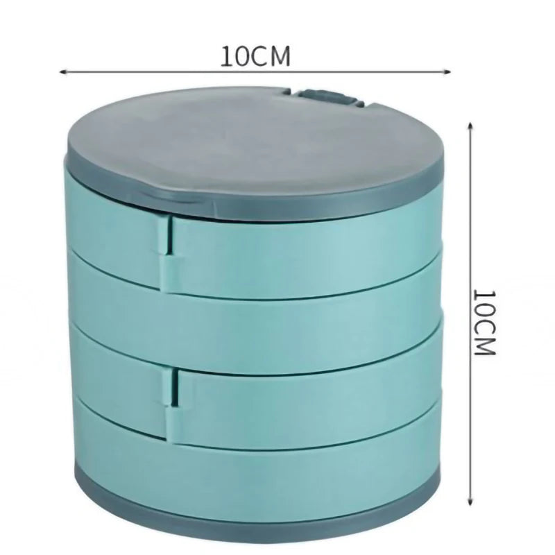 1pc Blue/Pink Jewelry Stand Holder Display Tray Jewelry Storage Box Multilayer Rotating Plastic Stand Earring Ring Box Cosmetics