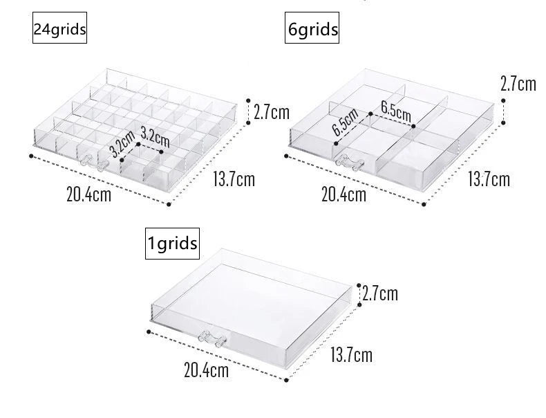 31/72/79/120 Grids Earring Earbuds Storage Boxes Acrylic Jewelry Organizer Stackable Nail Art Diamond Display Stand Drawer