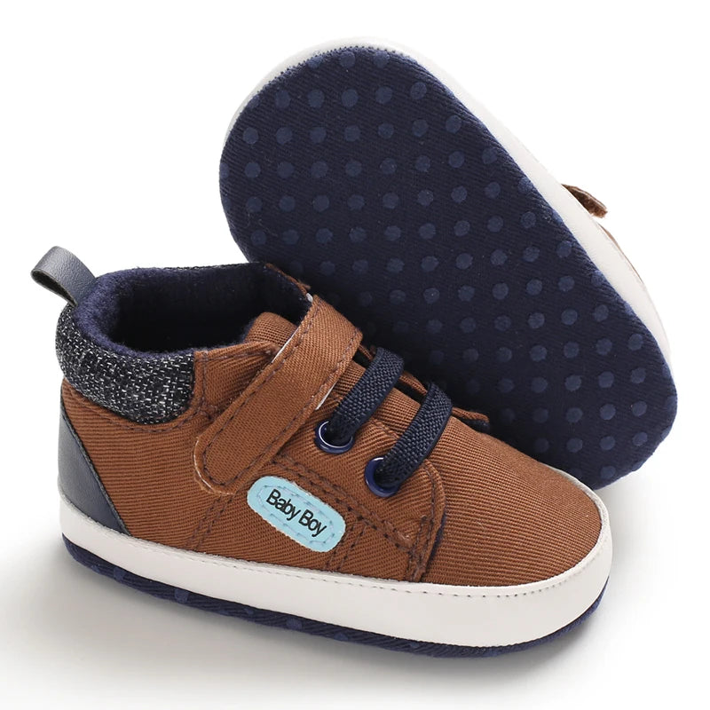 Baby Canvas Classic Casual Shoes Newborn Baby PU Leather Multi-Color Sneakers Non-Slip Cloth Bottom For Boys Girls First Walkers