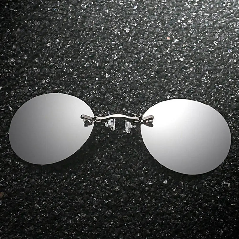 Clip On Nose Glasses Round Rimless Matrix Morpheus Sunglasses Mini Frameless Vintage Men Eyeglasses