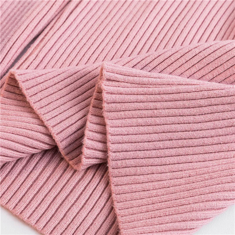 2024 Autumn Winter Women Knit Solid Turtleneck Pull Sweater Casual Rib Jumper Tops Female Home Pullover Y2K Clothing