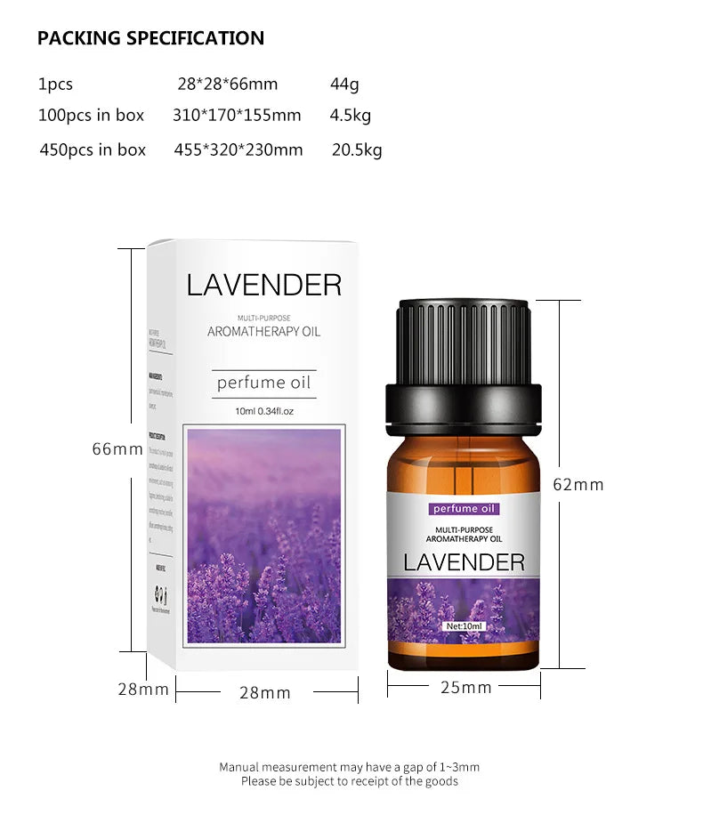 Essential Oil Water Soluble for Aromatherapy Diffuser Humidifier Room Fresheners Stress Relief Rose Lily Lavender Freesia 10ml