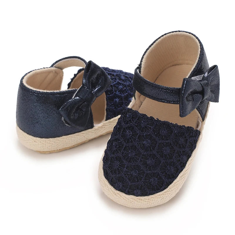 Summer Fashion Baby Shoes 0-18M Girl Baby Bow Casual Sandals Soft Sole Comfortable Baby Walking Shoes