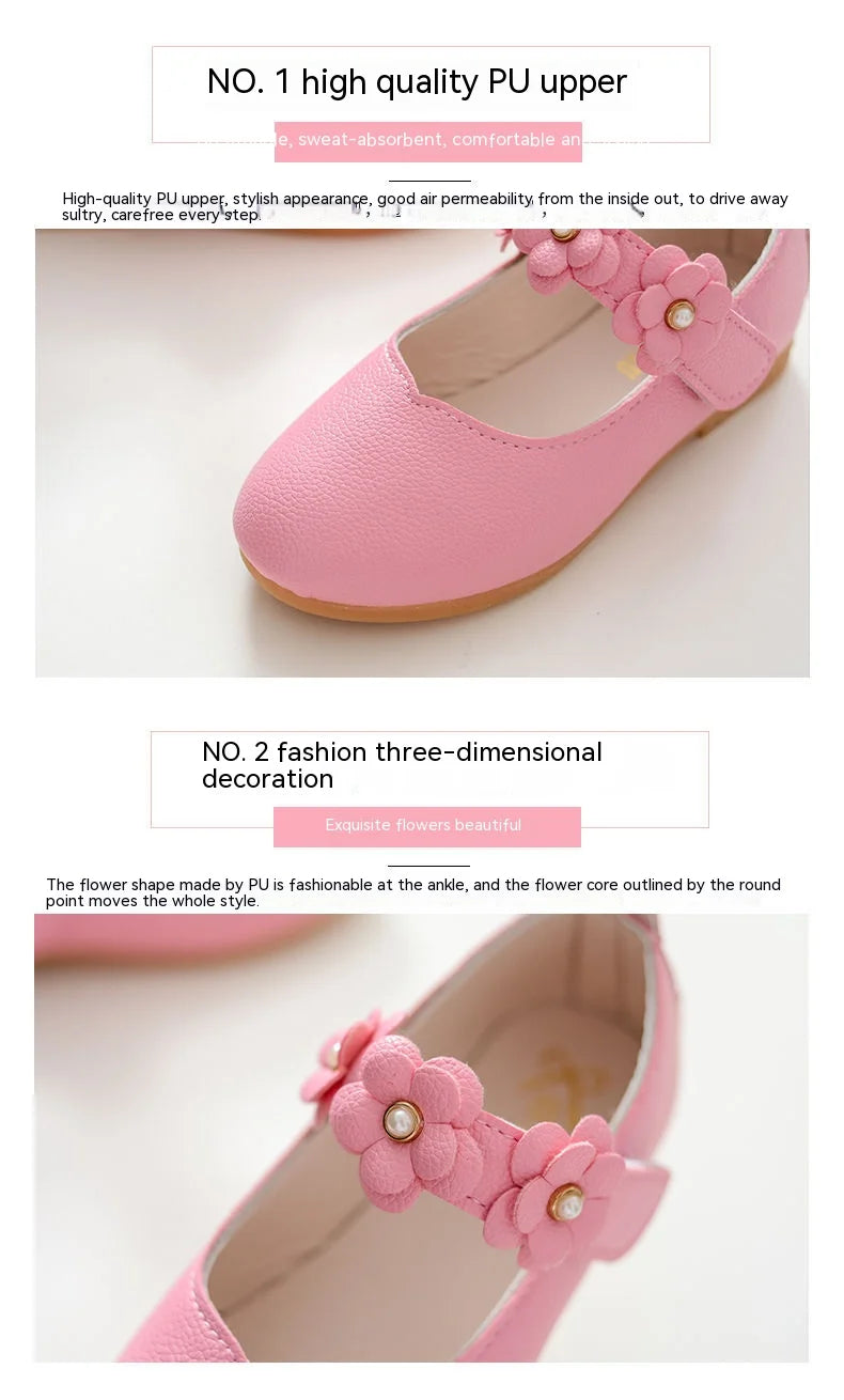 Children Dancing Shoes Kids Princess Shoes Girls Soft Bottom Breathable Leather Footwear  Students Non-slip Performance Footwear