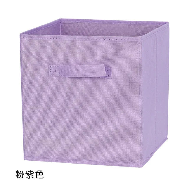 With Handle Storage Basket Non-woven Folding Fabric Storage Box Cube Bin For Children Toys Sundries Organizer Storage Bins