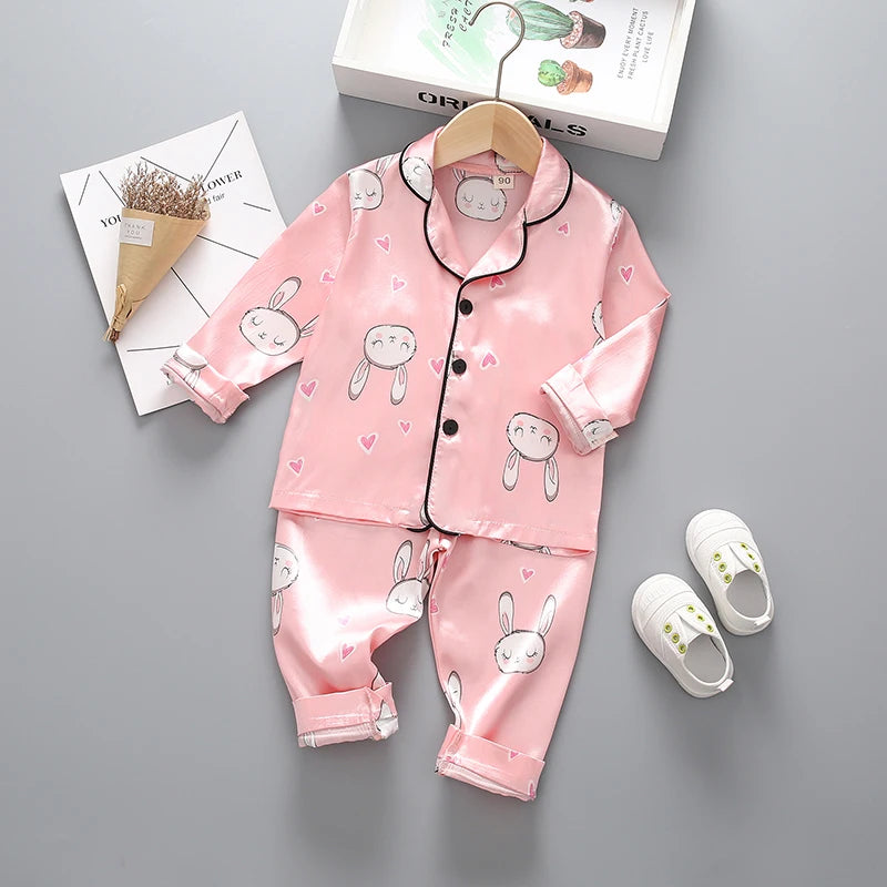 Autumn Baby Girls Clothes Set Children Pajamas Long Sleeved Shirt Pants 2Pcs/Sets Kids Sleepwear Toddler Clothing Infant Costume