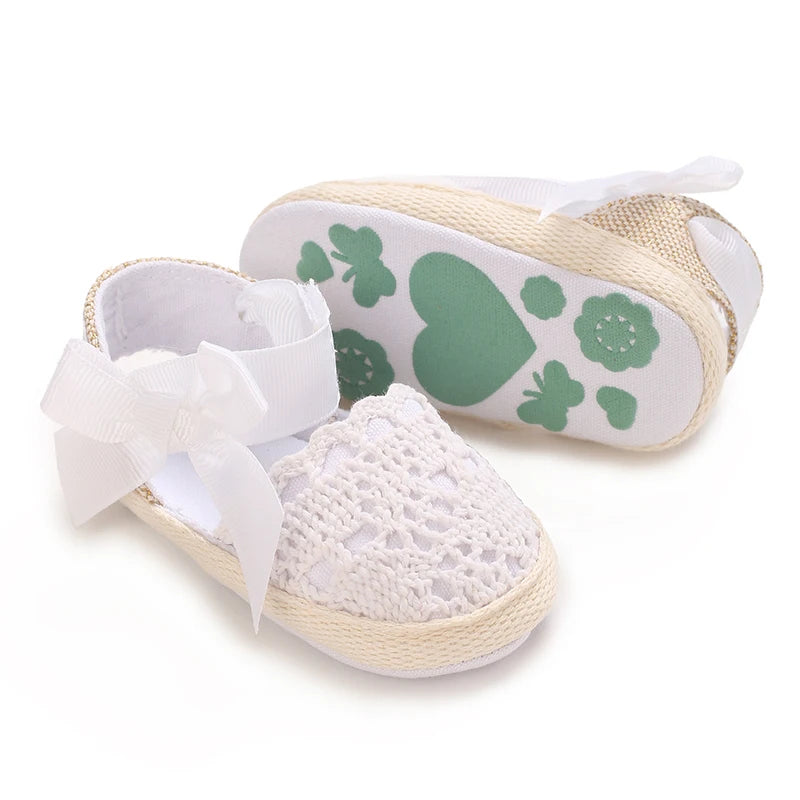 Summer Fashion Baby Shoes 0-18M Girl Baby Bow Casual Sandals Soft Sole Comfortable Baby Walking Shoes