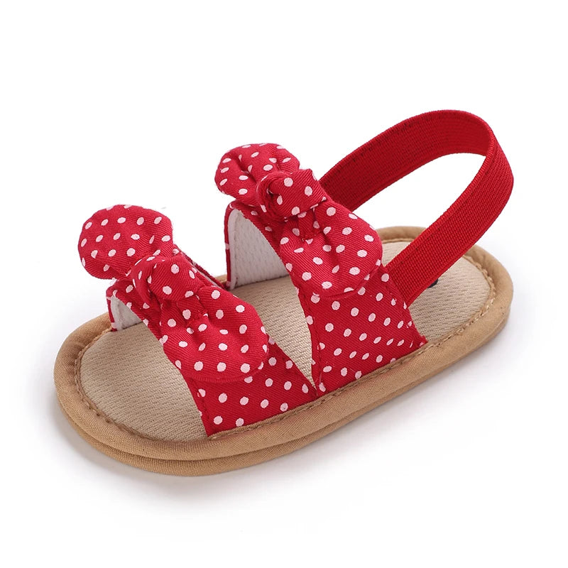 Summer baby girl sandals red festive and cute flower baby shoes soft rubber soles comfortable and casual baby walking shoes