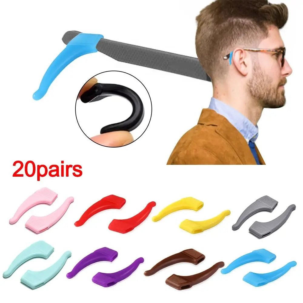 20Pairs Soft Silicone Glasses Ear Hooks Anti-slip Anti-fall Eyewear Holder Sunglasses Accessories Grip Men