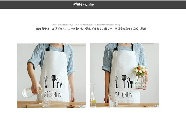 Wheatlife House For Home Internet Celebrity Oil-Proof Summer Pure Cotton Apron