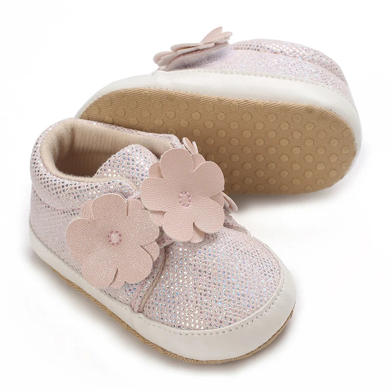 Spring and Autumn Sweet Pink Theme Girl Baby Casual Sports Shoes Soft Sole Comfortable Baby Walking Shoes 0-18M