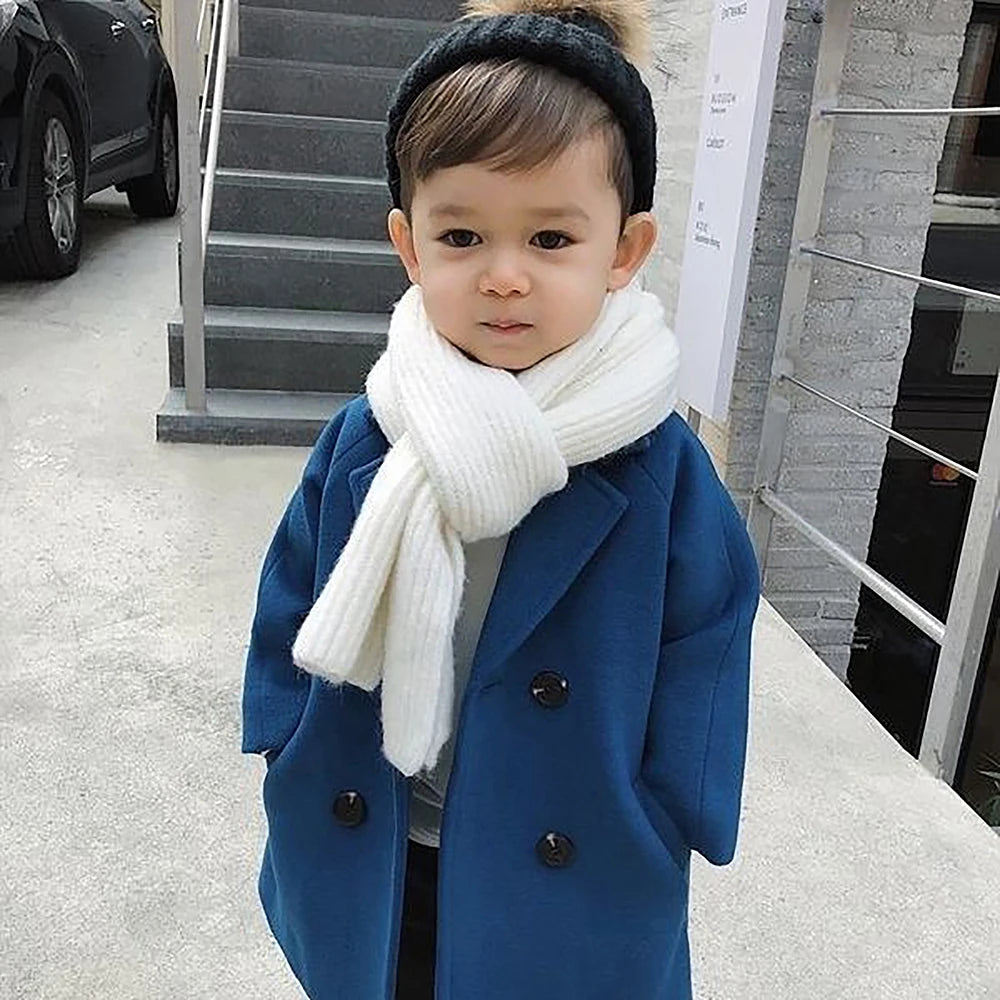 Bear Leader Baby Boys Woolen Jacket Long Double Breasted Warm Infant Toddler Lapel Tweed Coat 2023 Autumn Winter Outerwear Coats