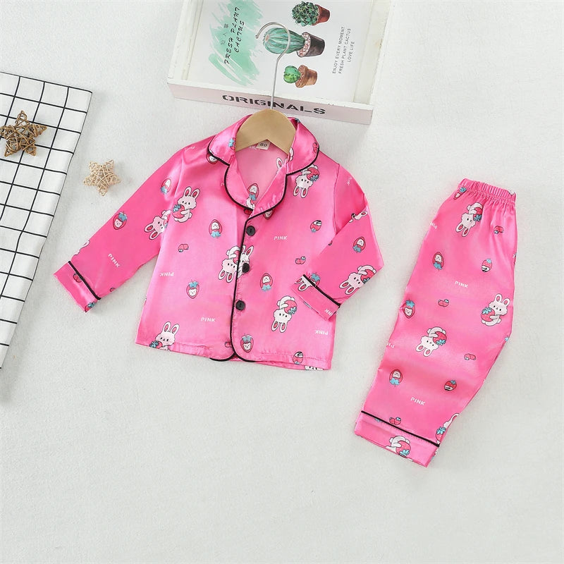 Autumn Baby Girls Clothes Set Children Pajamas Long Sleeved Shirt Pants 2Pcs/Sets Kids Sleepwear Toddler Clothing Infant Costume