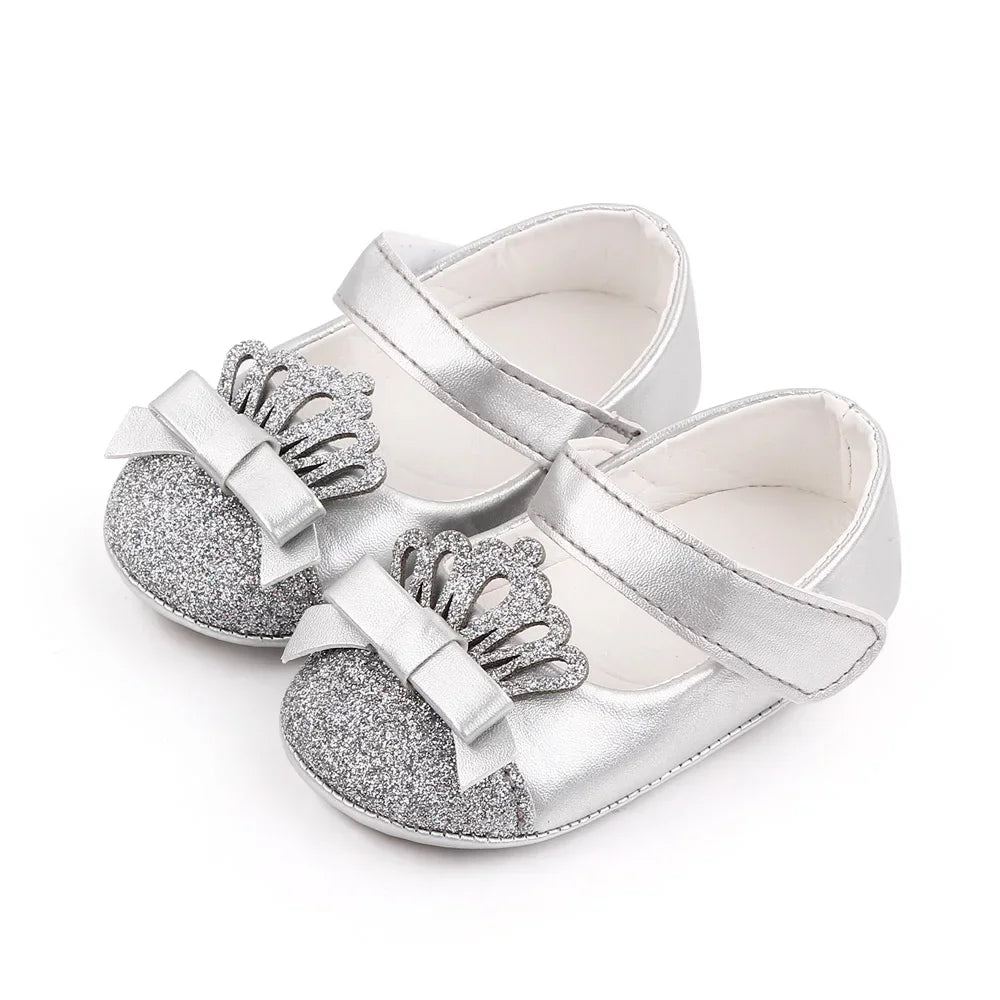 Baby Girl Shoes Cute Crown Soft PU Mary Jane Shoes Anti-slip Sole Spring Summer Sandal for Baby Girl New Fashion