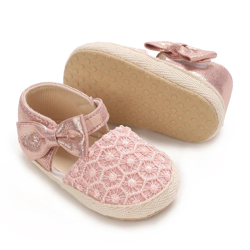 Summer Fashion Baby Shoes 0-18M Girl Baby Bow Casual Sandals Soft Sole Comfortable Baby Walking Shoes