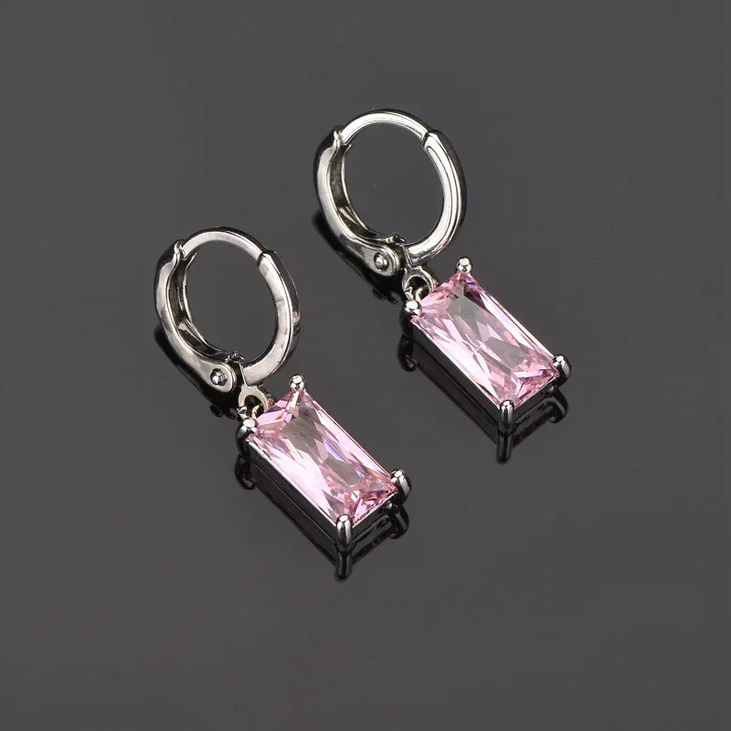 Korean Fashion Zircon Crystal Cross Women Drop Earrings for Gothic Punk Hip Hop Female Piercing Drop Earrings Party Jewelry Gift