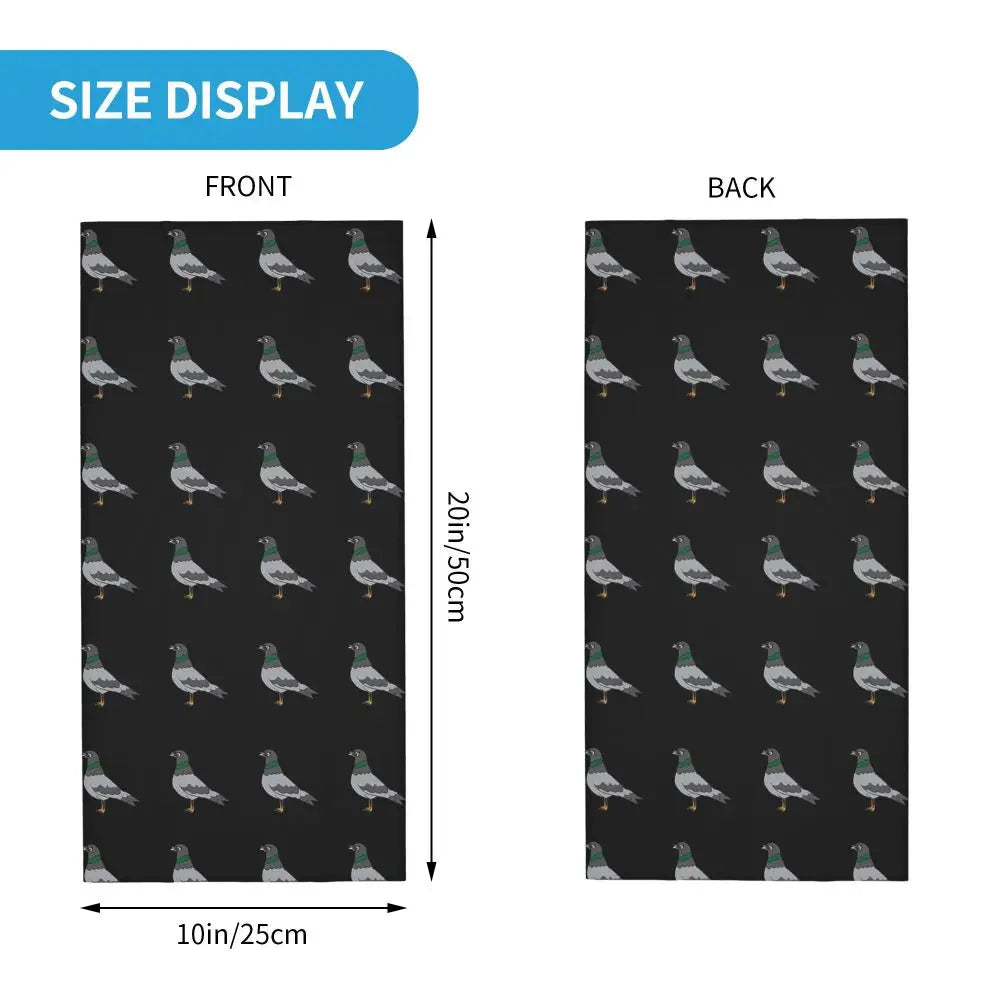 Pigeon Walk , Black Background Bandana Neck Cover Printed Magic Scarf Multifunction Cycling Scarf Running Unisex Adult Windproof